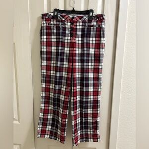 Tommy Hilfiger Red, Black & White Plaid Pants
